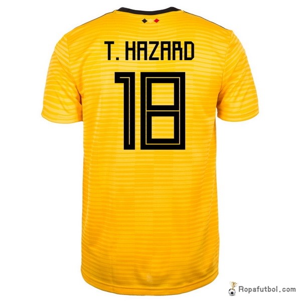 Camiseta Belgica Replica Segunda Ropa T.Hazard 2018 Amarillo